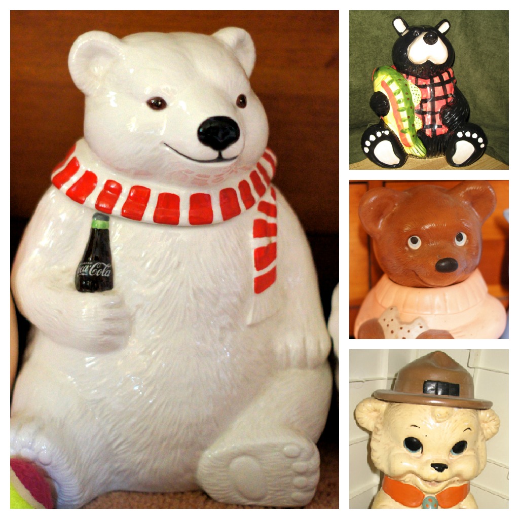 bear cookie jar collage