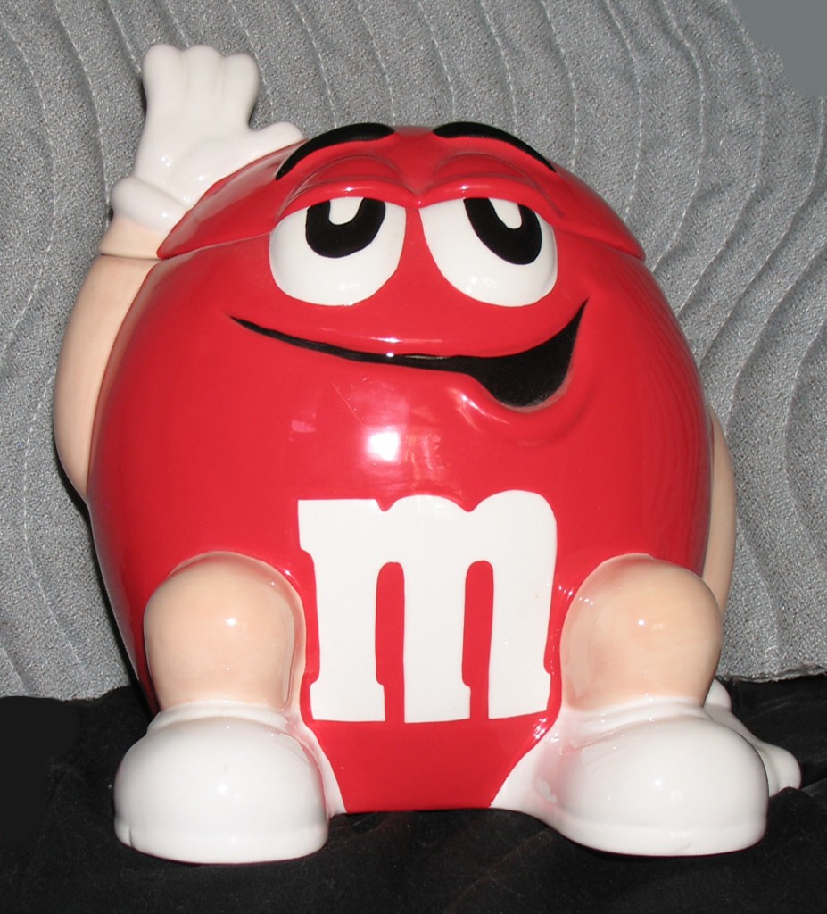 red m&m cookie jar