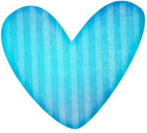 blue stripped heart clipart