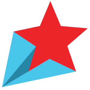 shooting star red blue