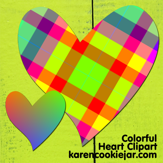 colorful heart shaped clipart