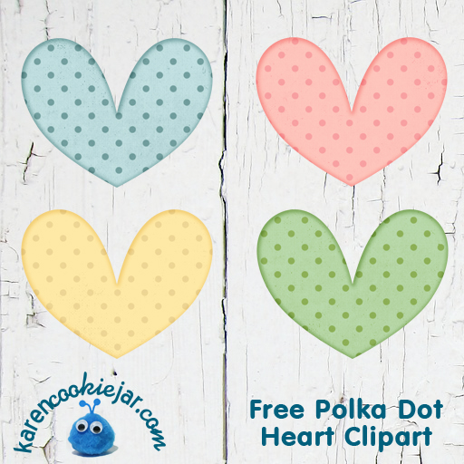 free polka dot heart clipart