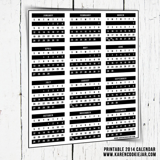 printable 2014 calendar